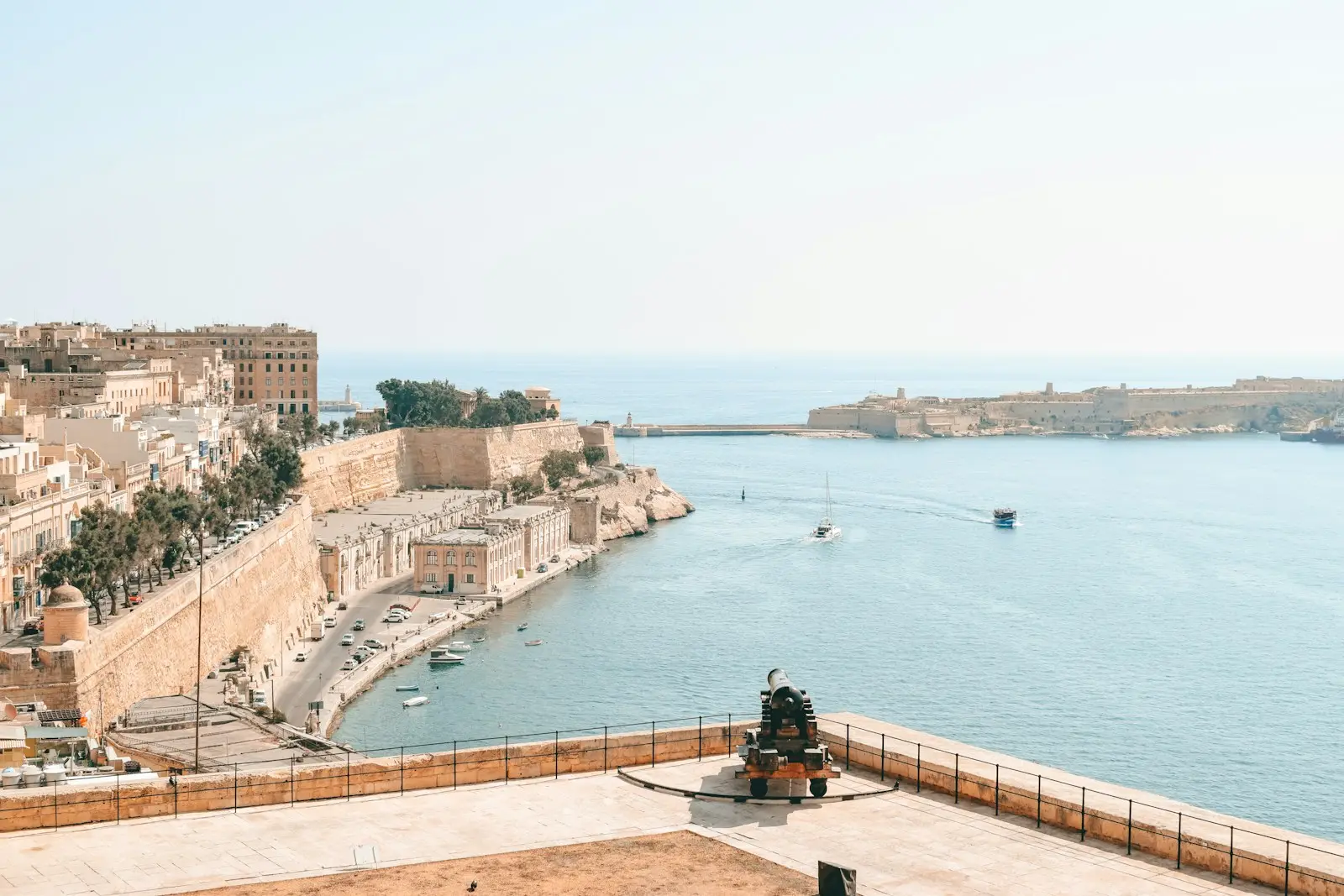Grand Harbour seen from the Upper Barrakka Gardens, Valletta, Malta